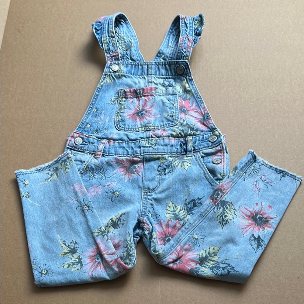 GAP Floral Denim Overalls, 4yo